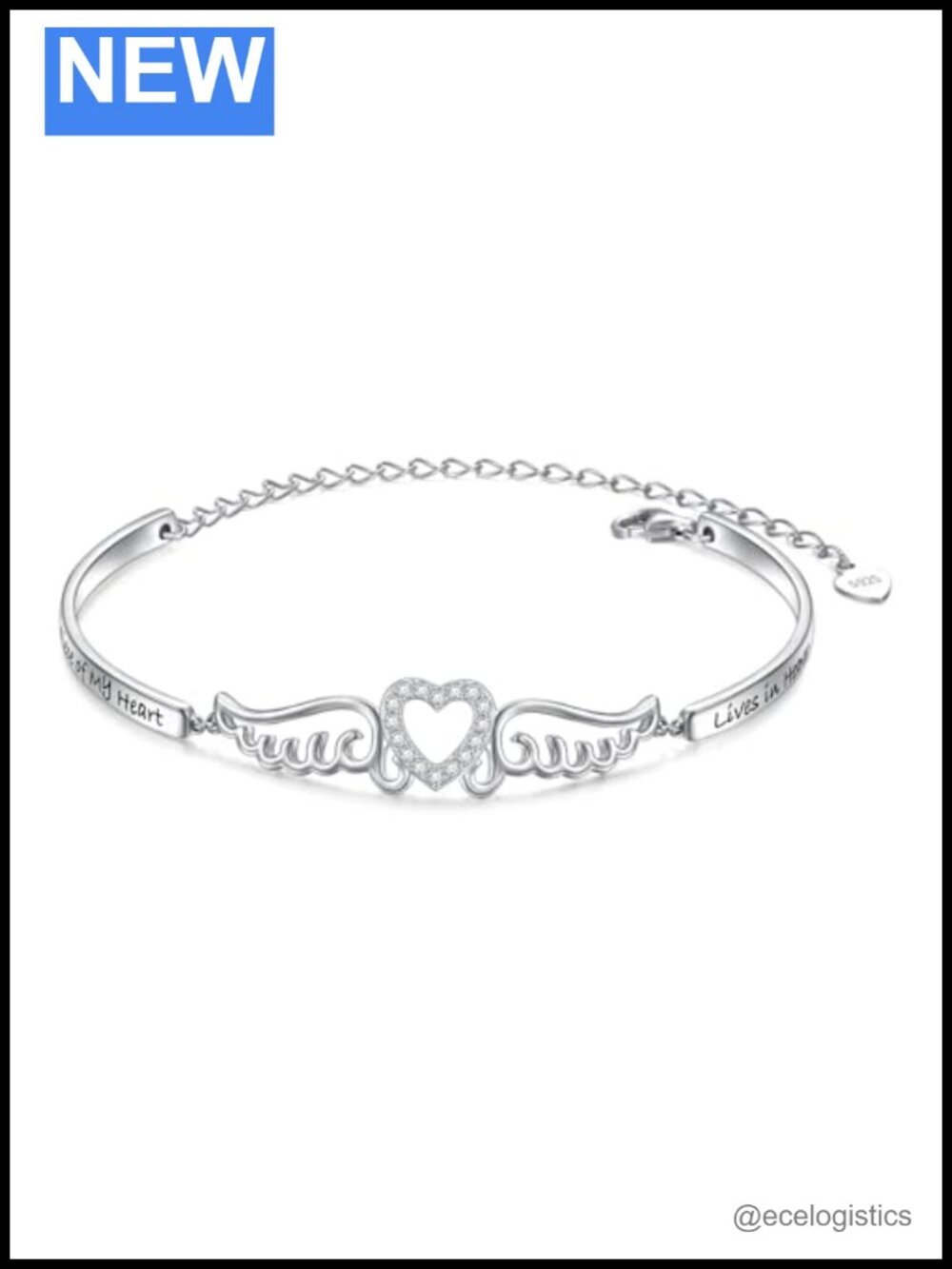 S925 Sterling Silver Angel Wing Bangle Memorial Bracelet